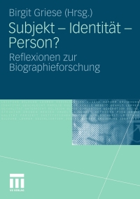 Cover image: Subjekt - Identität - Person? 9783531159478