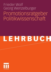 Cover image: Promotionsratgeber Politikwissenschaft 9783531170787