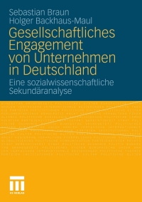 表紙画像: Gesellschaftliches Engagement von Unternehmen in Deutschland 9783531174969