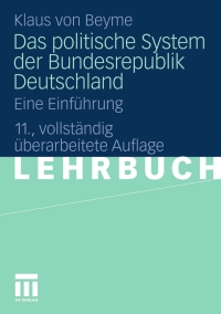 Cover image: Das politische System der Bundesrepublik Deutschland 11th edition 9783531177281