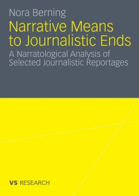 Cover image: Narrative Means to Journalistic Ends 9783531179100