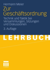 Imagen de portada: Zur Geschäftsordnung 3rd edition 9783531178356