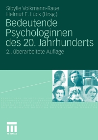 Cover image: Bedeutende Psychologinnen des 20. Jahrhunderts 2nd edition 9783531178158