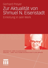 Imagen de portada: Zur Aktualität von Shmuel N. Eisenstadt 9783531164588