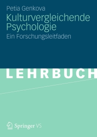 Cover image: Kulturvergleichende Psychologie 9783531181172