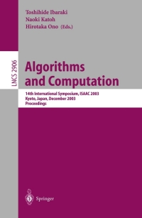 Imagen de portada: Algorithms and Computation 1st edition 9783540206958