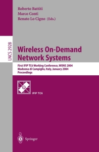 Cover image: Wireless On-Demand Network Systems 1st edition 9783540207900