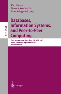 Imagen de portada: Databases, Information Systems, and Peer-to-Peer Computing 1st edition 9783540209683