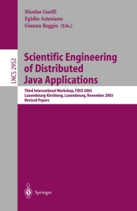 Cover image: Scientific Engineering of Distributed Java Applications. 1st edition 9783540210917