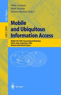Cover image: Mobile and Ubiquitous Information Access 1st edition 9783540210030