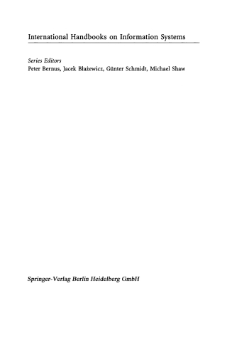 Cover image: Handbook on Knowledge Management 2 1st edition 9783540438489