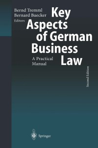 Cover image: Key Aspects of German Business Law 2nd edition 9783540434115