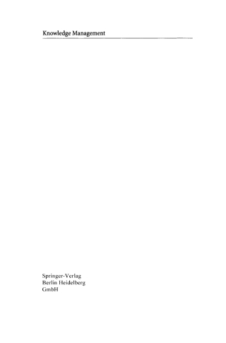 Imagen de portada: Knowledge Management 2nd edition 9783540004905
