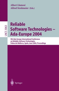 Imagen de portada: Reliable Software Technologies - Ada-Europe 2004 1st edition 9783540220114