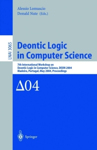 Imagen de portada: Deontic Logic in Computer Science 1st edition 9783540221111