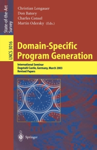 Cover image: Domain-Specific Program Generation 1st edition 9783540221197