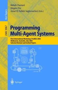 Cover image: Programming Multi-Agent Systems 1st edition 9783540221807
