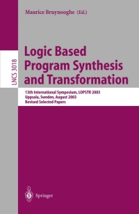 Titelbild: Logic Based Program Synthesis and Transformation 1st edition 9783540221746