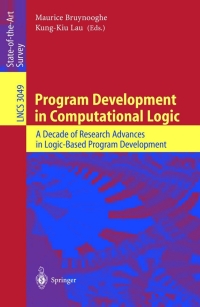 Imagen de portada: Program Development in Computational Logic 1st edition 9783540221524