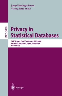 Titelbild: Privacy in Statistical Databases 1st edition 9783540221180