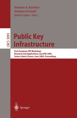 Imagen de portada: Public Key Infrastructure 1st edition 9783540222163