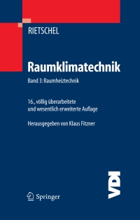 Imagen de portada: Raumklimatechnik 16th edition 9783540571803