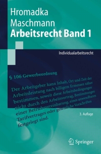 Cover image: Arbeitsrecht Band 1 3rd edition 9783540250272