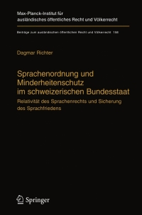 Cover image: Sprachenordnung und Minderheitenschutz im schweizerischen Bundesstaat 9783540245407