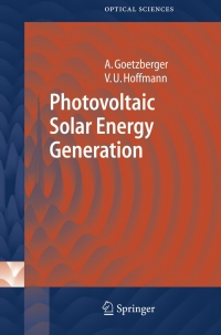 Titelbild: Photovoltaic Solar Energy Generation 9783540236764