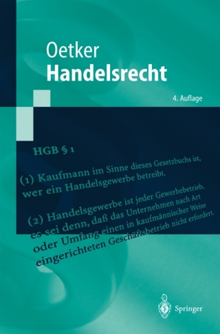 Imagen de portada: Handelsrecht 4th edition 9783540218807