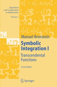 Cover image: Symbolic Integration I 2nd edition 9783540214939