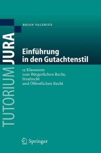 Cover image: Einführung in den Gutachtenstil 9783540236450