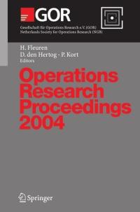 Imagen de portada: Operations Research Proceedings 2004 1st edition 9783540242741