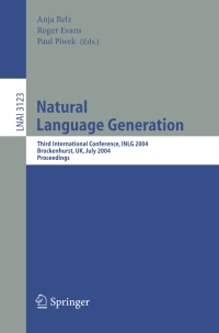 Cover image: Natural Language Generation 1st edition 9783540223405