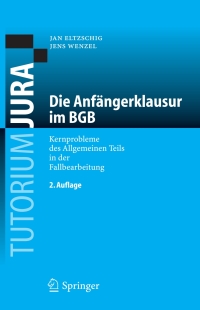 Imagen de portada: Die Anfängerklausur im BGB 2nd edition 9783540260127