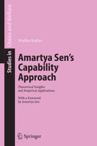 表紙画像: Amartya Sen's Capability Approach 9783642065620