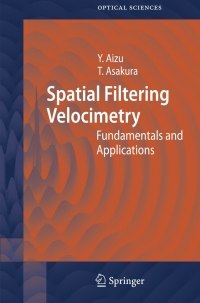 Cover image: Spatial Filtering Velocimetry 9783540281863