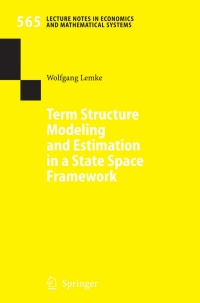 Cover image: Term Structure Modeling and Estimation in a State Space Framework 9783540283423