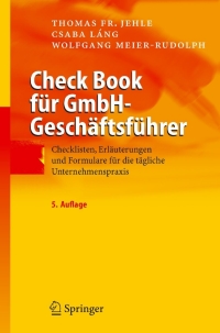 Imagen de portada: Check Book für GmbH-Geschäftsführer 5th edition 9783540236870