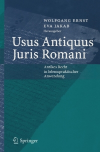 Cover image: Usus Antiquus Juris Romani 1st edition 9783540244639