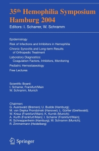 Imagen de portada: 35th Hemophilia Symposium Hamburg 2004 1st edition 9783540285434