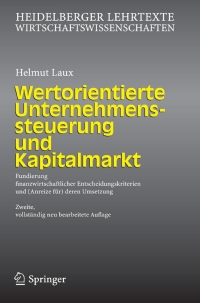 Imagen de portada: Wertorientierte Unternehmenssteuerung und Kapitalmarkt 2nd edition 9783540261261
