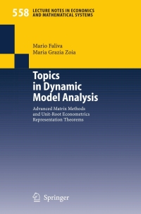 Cover image: Topics in Dynamic Model Analysis 9783540261964