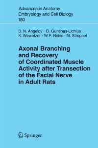 Immagine di copertina: Axonal Branching and Recovery of Coordinated Muscle Activity after Transsection of the Facial Nerve in Adult Rats 9783540256540