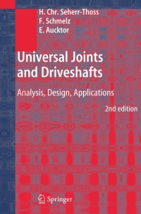 Cover image: Universal Joints and Driveshafts 2nd edition 9783642067662