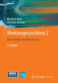 Cover image: Werkzeugmaschinen 2 8th edition 9783642387456