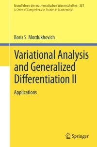 Imagen de portada: Variational Analysis and Generalized Differentiation II 9783540254386