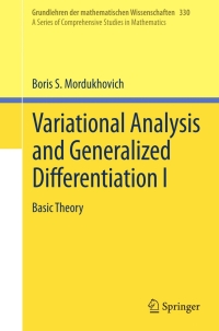 صورة الغلاف: Variational Analysis and Generalized Differentiation I 9783540254379