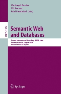 Cover image: Semantic Web and Databases 1st edition 9783540245766