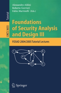 Imagen de portada: Foundations of Security Analysis and Design III 1st edition 9783540289555